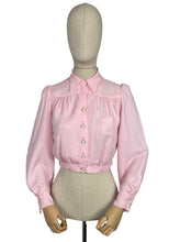 Load image into Gallery viewer, Original 1940's Pale Pink Long Sleeved Blouse with Neat Collar - Bust 34 35