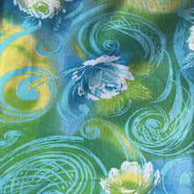 Load image into Gallery viewer, Original 1940's 1950's Full Cotton Feedsack in Yellow, Green and Blue Floral Print 36" x 40"