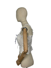 Load image into Gallery viewer, Antique White Cotton Chemise with Broderie Anglaise Detail and Cotton Lawn Straps - Bust 34 35 *