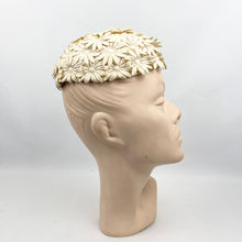 Load image into Gallery viewer, Original 1950's Cream Floral Summer Hat - Great Wedding Hat