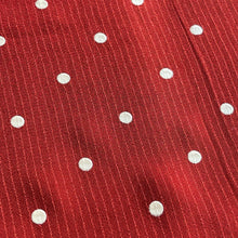 Load image into Gallery viewer, Original 1930's 1940's Rust Red Textured Crepe Dressmaking with Raised White Polka Dot Print - 35" x 160"
