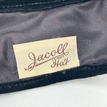Load image into Gallery viewer, Original 1950's Black and White Half Hat with Flowers by Jacoll