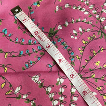 Load image into Gallery viewer, Original 1950's Pure Silk Dressmaking Fabric with Floral Print in White, Green, Blue and Yellow - 36" x 72"