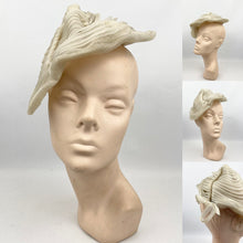 Load image into Gallery viewer, Original 1950's Off-White Nylon Pleated French Hat