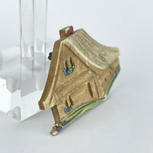 Load image into Gallery viewer, Vintage Carved Bovine Alpine Chalet Brooch - Quirky Little Tourist Brooch