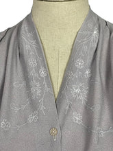 Load image into Gallery viewer, Wounded But Wearable Original 1940's Lavender Blue Crepe Blouse with Embroidered Front - Bust 38 *