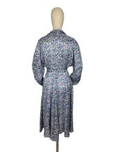 Load image into Gallery viewer, Reproduction 1940's Belted Day Dress Made from 1940's French Floral Rayon Fabric - Bust 40 *