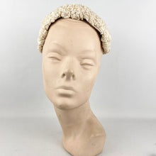 Load image into Gallery viewer, Original 1950's Cream Ruffled Lace Half Hat - Perfect for a Summer Wedding