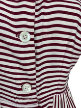 Load image into Gallery viewer, Original 1940’s CC41 Burgundy and White Floppy Cotton Day Dress with Pockets - Bust 36