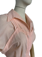 Load image into Gallery viewer, Original Late 1950's Pink Seersucker Zip Front Day Dress - Bust 40 42 *
