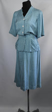 Load image into Gallery viewer, 1940s Silk Dress With Peplum - B38/40