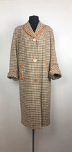 Load image into Gallery viewer, 1950s Houndstooth Check Coat in Orange, Black and Cream - B38/39