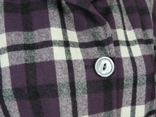 Load image into Gallery viewer, Vintage Pendleton Style Wool Check Jacket in Purple, White and Black - B40