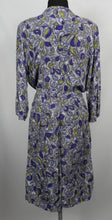 Load image into Gallery viewer, 1940s Purple and Chartreuse Crepe Dress - B40 42