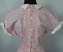 Load image into Gallery viewer, 1940s Pink and White Floral Cotton Summer Dress - B34/35