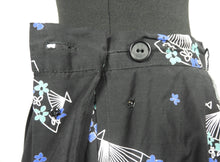 Load image into Gallery viewer, 1950s Black Cotton Novelty Print Skirt with Fans - W27 28