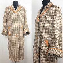 Load image into Gallery viewer, 1950s Houndstooth Check Coat in Orange, Black and Cream - B38/39