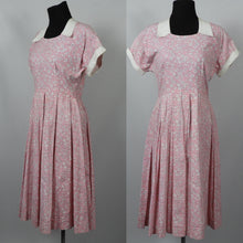 Load image into Gallery viewer, 1940s Pink and White Floral Cotton Summer Dress - B34/35