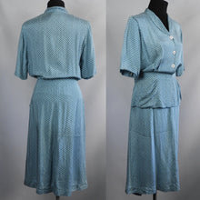 Load image into Gallery viewer, 1940s Silk Dress With Peplum - B38/40