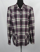 Load image into Gallery viewer, Vintage Pendleton Style Wool Check Jacket in Purple, White and Black - B40