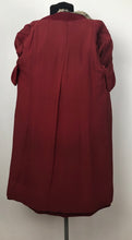 Load image into Gallery viewer, 1940s Red Wool Coat with Grey Fur Trim - B38