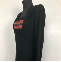 Load image into Gallery viewer, 1930s Black, Red and Gold Evening Dress with Soutache