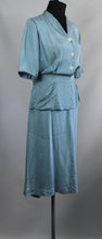 Load image into Gallery viewer, 1940s Silk Dress With Peplum - B38/40