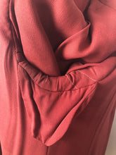 Load image into Gallery viewer, 1940s Red Wool Coat with Grey Fur Trim - B38