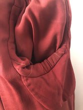 Load image into Gallery viewer, 1940s Red Wool Coat with Grey Fur Trim - B38