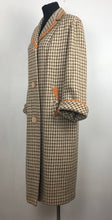 Load image into Gallery viewer, 1950s Houndstooth Check Coat in Orange, Black and Cream - B38/39