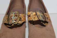 Load image into Gallery viewer, 1940's Suede and Snakeskin Wedge Shoes - Vintage - UK 3.5 - Wedges - 3 1/2*