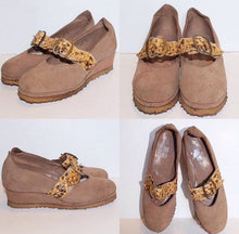 Load image into Gallery viewer, 1940's Suede and Snakeskin Wedge Shoes - Vintage - UK 3.5 - Wedges - 3 1/2*