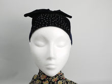 Load image into Gallery viewer, 1930s Navy Felt and Black Velvet Beaded Evening Hat