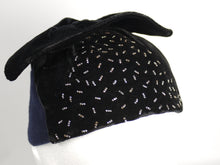 Load image into Gallery viewer, 1930s Navy Felt and Black Velvet Beaded Evening Hat