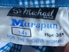 Load image into Gallery viewer, 1950s St Michael Marspun Blue and Check Dress - B36