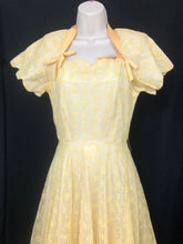 Load image into Gallery viewer, 1950s Lee Delman Yellow Floral Net Evening Dress