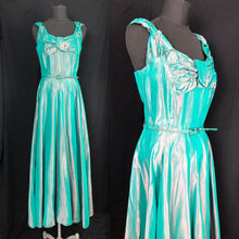 Load image into Gallery viewer, 1950s Green Shot Taffeta Evening Dress - B36