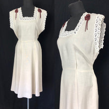 Load image into Gallery viewer, 1940s Walpoles of London Cream Linen Day Dress - B36/38