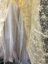 Load image into Gallery viewer, 1950s Lee Delman Yellow Floral Net Evening Dress