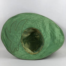 Load image into Gallery viewer, RESERVED FOR LOU - 1920s 1930s Green and Pink Fabric Sun Hat - Beach Wear