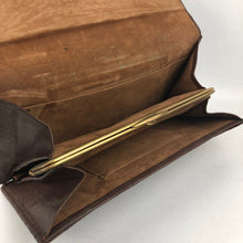 Load image into Gallery viewer, 1930s 1940s Brown Leather Clutch Bag - Ostrich Skin