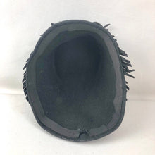 Load image into Gallery viewer, 1940s Black Military Inspired Felt Hat with Felt Feathers