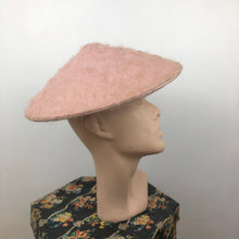 Load image into Gallery viewer, 1950s Fluffy Pink Conical Hat - Gippy Hatte Brand