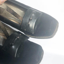 Load image into Gallery viewer, Original 1940s Black Suede Clarks Court Shoes - UK 4 4.5