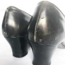 Load image into Gallery viewer, Original 1920s 1930s Black Leather Court Shoes by Mansfield - UK 3.5 or 4