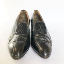 Load image into Gallery viewer, Original 1930s Black Leather and Suede Court Shoes - UK 4 4.5