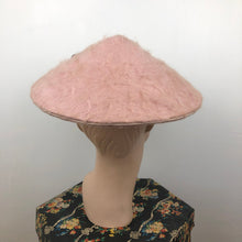 Load image into Gallery viewer, 1950s Fluffy Pink Conical Hat - Gippy Hatte Brand