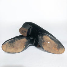 Load image into Gallery viewer, Original 1940s Black Satin and Velvet Evening Shoes by Randalls - UK 3.5 or 4