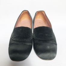 Load image into Gallery viewer, Original 1940s Black Satin and Velvet Evening Shoes by Randalls - UK 3.5 or 4
