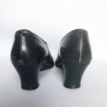 Load image into Gallery viewer, Original 1920s 1930s Black Leather Court Shoes by Mansfield - UK 3.5 or 4